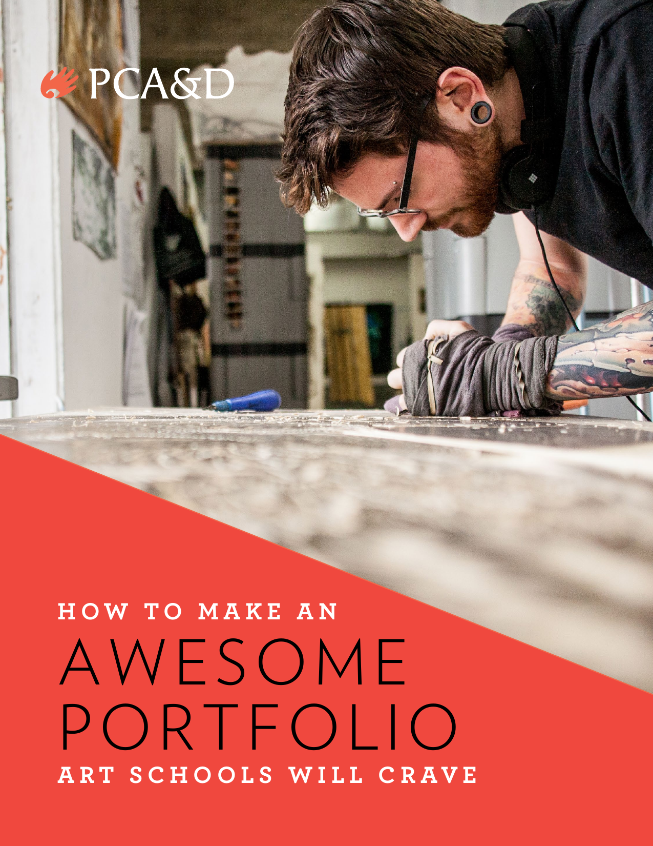 Cover of the PCA&D admissions guide, How to Make an Awesome Portfolio Art Schools Will Crave.